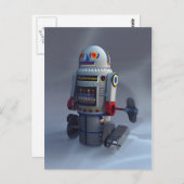 Retro Toy Roboter Nummer 7 Postkarte (Vorne/Hinten)