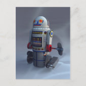 Retro Toy Roboter Nummer 7 Postkarte (Vorderseite)