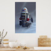Retro Toy Roboter Nummer 7 Print Poster (Küche)
