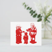 Retro Toy Roboter Postkarte (Stehend Vorderseite)