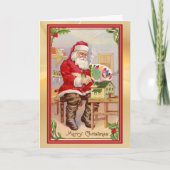 Retro Toymaker Weihnachtsmann Karte (Vorderseite)