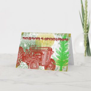 Retro Tractor Weihnachtskarte Feiertagskarte