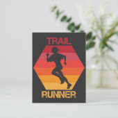 Retro Trail Runner Mountain Running Athlete Sport Postkarte (Stehend Vorderseite)