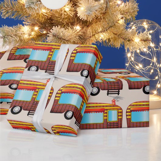 RETRO Trailer Weihnachtswrapping Paper Geschenkpapier (Feiertage)