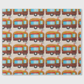 RETRO Trailer Weihnachtswrapping Paper Geschenkpapier (Flach)