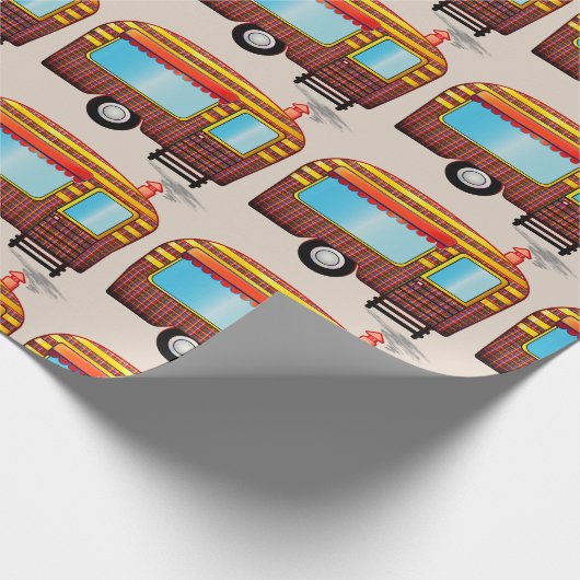 RETRO Trailer Weihnachtswrapping Paper Geschenkpapier (Ecke)