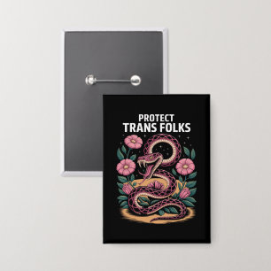 Retro Trans Pride Trans Right Protect Trans Folks Button