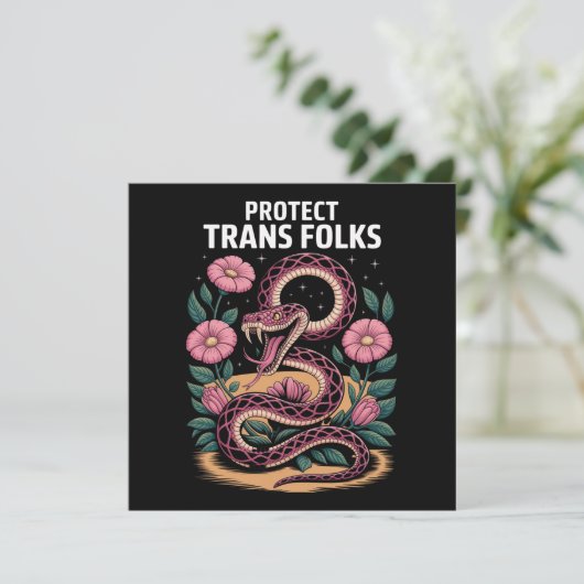 Retro Trans Pride Trans Right Protect Trans Folks Einladung (Stehend Vorderseite)