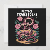 Retro Trans Pride Trans Right Protect Trans Folks Einladung (Vorderseite)