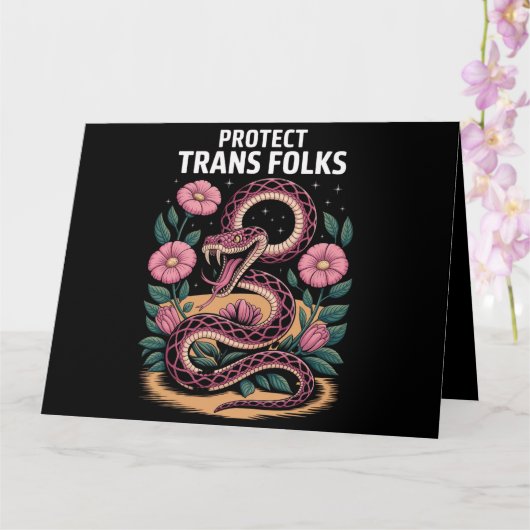 Retro Trans Pride Trans Right Protect Trans Folks Karte (Orchidee)