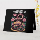Retro Trans Pride Trans Right Protect Trans Folks Karte (Gelbe Blume)