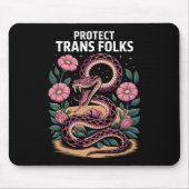 Retro Trans Pride Trans Right Protect Trans Folks  Mousepad (Vorne)