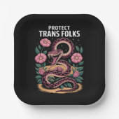 Retro Trans Pride Trans Right Protect Trans Folks Pappteller (Vorderseite)