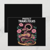 Retro Trans Pride Trans Right Protect Trans Folks Postkarte (Vorne/Hinten)