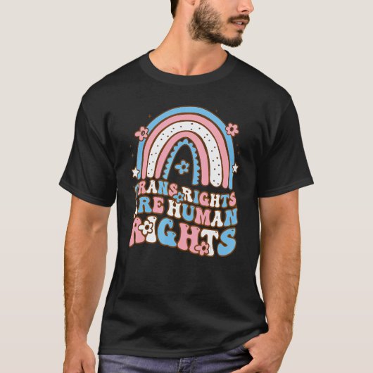 Retro Trans Rights Are Human Rights Conming Out Da T-Shirt (Vorderseite)