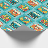 Retro Transporter Geschenkpapier (Ecke)