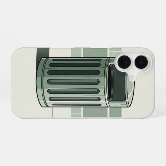 Retro Trash Can Simple iPhone 16 Hülle (Rückseite (Horizontal))