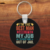 Retro Trauzeuge Wedding Trauzeugen Funny Bridal Ba Schlüsselanhänger (Vorderseite)