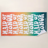 Retro Trauzeugin Ombre Junggeselinnen-Abschied Strandtuch (Vorderseite)