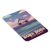 Retro Travel 80er Neon Bora Bora Französisch Polyn Magnet (Rechte Seite)