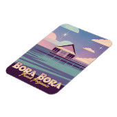 Retro Travel 80er Neon Bora Bora Französisch Polyn Magnet (Linke Seite)