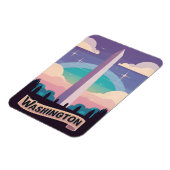 Retro Travel 80er Neon Washington Monument Obelisk Magnet (Linke Seite)