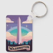 Retro Travel 80er Neon Washington Monument Obelisk Schlüsselanhänger (Rückseite)