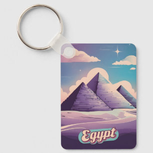 Retro Travel 80er Synthwave Alte Ägyptische Pyrami Schlüsselanhänger