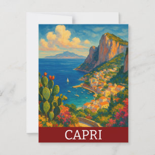 Retro Travel Capri Italien Landschaft Postkarte