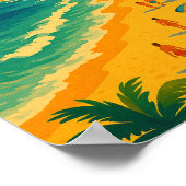 Retro Travel Copacabana Rio de Janeiro Brazil  Poster (Ecke)