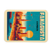 Retro travel Famagusta Beach Zypern Geschenke Magnet (Horizontal)