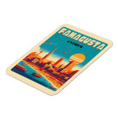 Retro travel Famagusta Beach Zypern Geschenke Magnet (Linke Seite)
