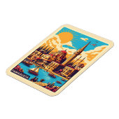 Retro travel Famagusta Beach Zypern Geschenke Magnet (Linke Seite)