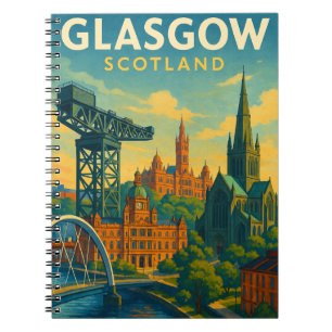 Retro Travel Glasgow Schottland Notizblock
