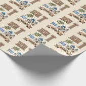 Retro Travel Greece Iconic Symbols  Geschenkpapier (Ecke)