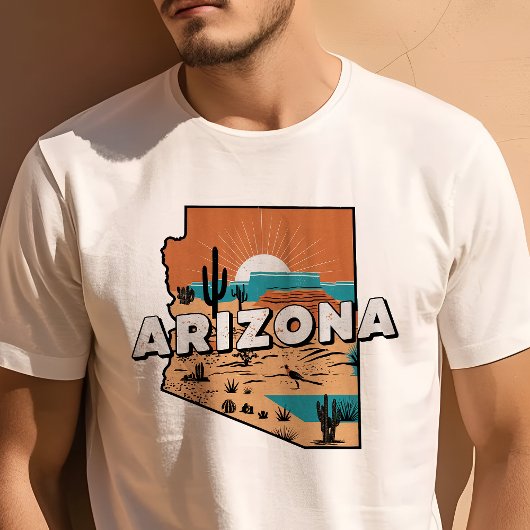Retro Travel Iconic Arizona Grafik T-Shirt