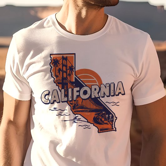 Retro Travel Iconic California Grafik T-Shirt