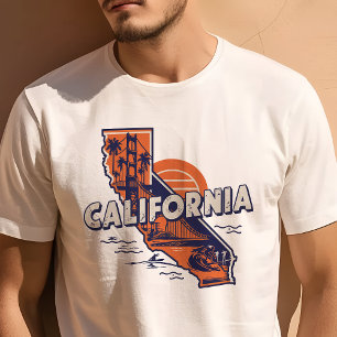 Retro Travel Iconic California Grafik T-Shirt
