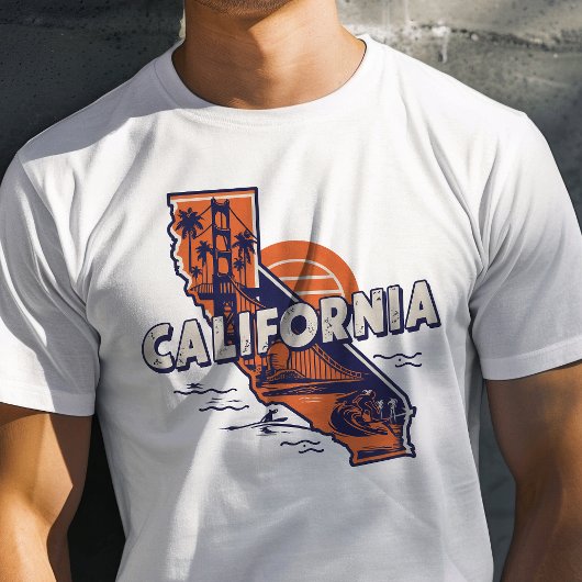 Retro Travel Iconic California Grafik T-Shirt