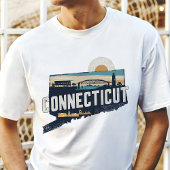 Retro Travel Iconic Connecticut Graphic T-Shirt