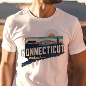 Retro Travel Iconic Connecticut Graphic T-Shirt