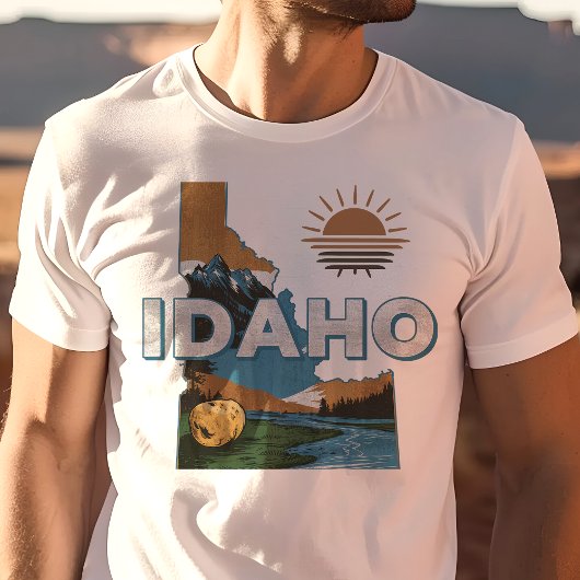 Retro Travel Iconic Idaho Graphic T-Shirt