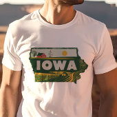 Retro Travel Iconic Iowa Grafik T-Shirt