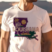 Retro Travel Iconic Louisiana Graphic T-Shirt