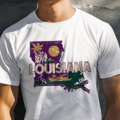 Retro Travel Iconic Louisiana Graphic T-Shirt
