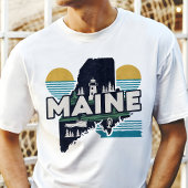 Retro Travel Iconic Maine Graphic T-Shirt