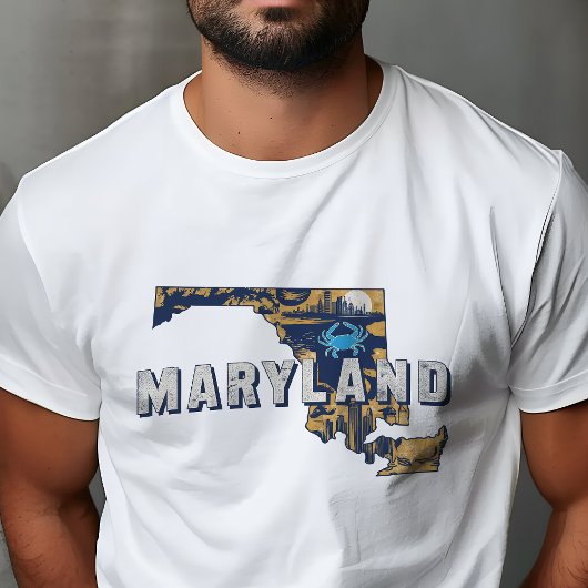 Retro Travel Iconic Maryland Graphic T-Shirt