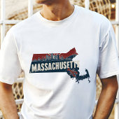 Retro Travel Iconic Massachusetts Grafik T-Shirt