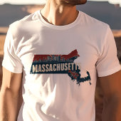 Retro Travel Iconic Massachusetts Grafik T-Shirt