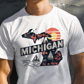 Retro Travel Iconic Michigan Graphic T-Shirt